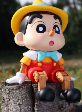 木偶匹诺曹蜡笔小新手办野原新之助潮玩公仔桌面车载摆件礼