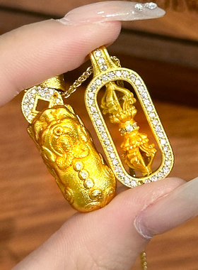 设计师款金刚杵葫芦吊坠项链女轻奢小众金色锁骨链