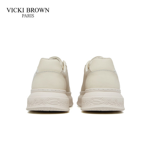 VICKIBROWN新款休闲板鞋男士男款增高轻奢百搭男鞋小白 - 图2