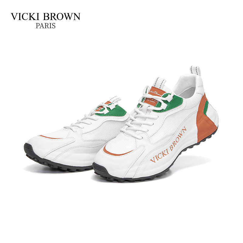 VICKI BROWN夏季男鞋新款潮鞋网面透气飞织鞋休闲运动男款男士 - 图0