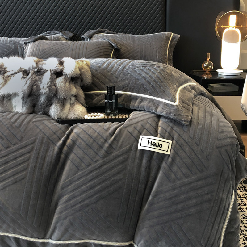 高档冬天床品牛奶绒四件套毛绒被套双面加绒床单珊瑚绒法兰绒加厚,淘宝优惠券,粉丝福利购,淘宝优惠卷