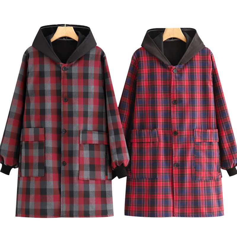 秋冬加绒罩衣女外穿保暖正穿加厚长袖围裙防污耐脏上班工作服外套,淘宝优惠券,粉丝福利购,淘宝优惠卷