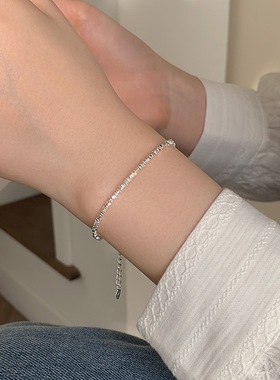 s925纯银国风潮小众碎银子手链清冷简约高级感配饰手饰品新款