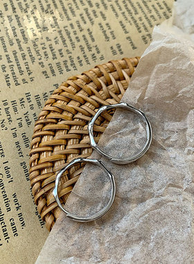 S925纯银竹节情侣戒指 新款简约个性指环 时尚气质小众食指戒