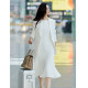 TieForHer Missism ສີຂາວງ່າຍດາຍບ່ອນເຮັດວຽກທີ່ມີຄວາມສາມາດໃນບ່ອນເຮັດວຽກ commuting blazer jacket versatile ສໍາລັບແມ່ຍິງ