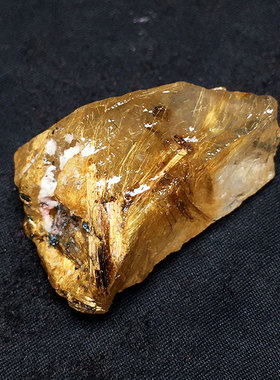 天然金发晶钛晶原石毛料透体顺发彩虹原石矿物标本造景小碎石摆件