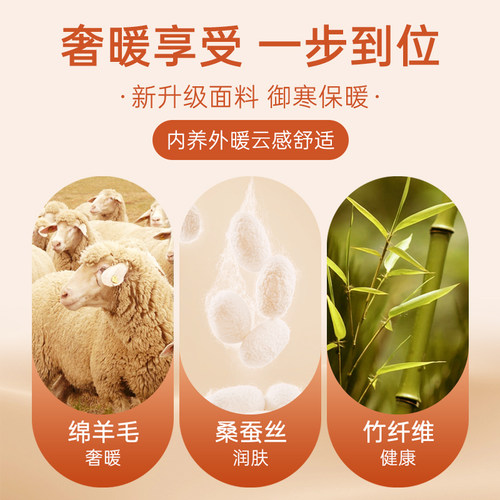 CarreKenbt羊毛保暖背心男发热加厚德绒桑蚕丝打底冬季保暖内衣男 - 图1