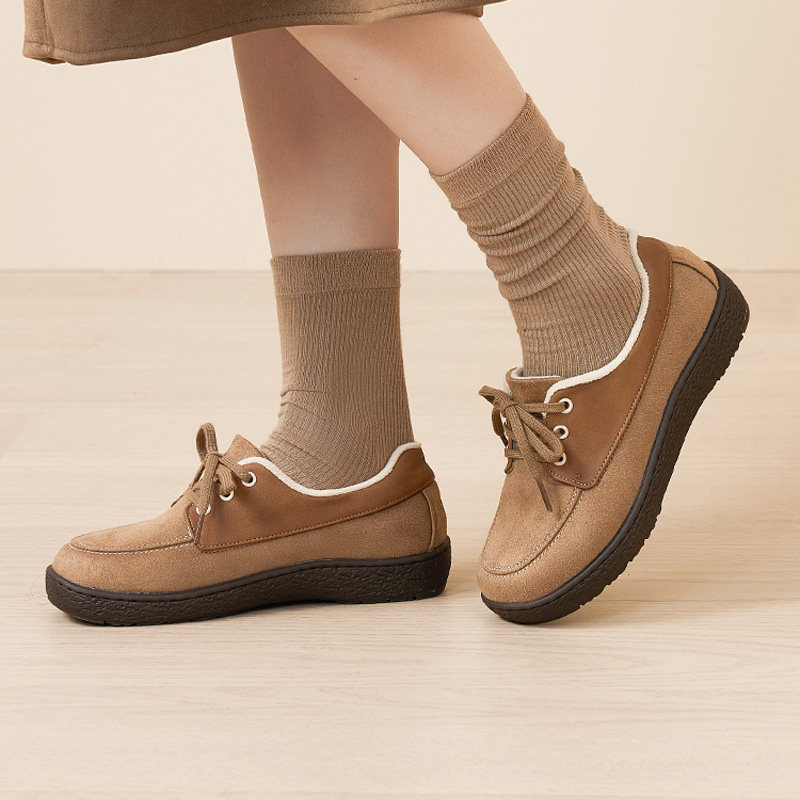 Pansy盼喜保暖软底棉加绒乐福鞋冬季一脚蹬日本妈妈平底舒适女鞋,淘宝优惠券,粉丝福利购,淘宝优惠卷