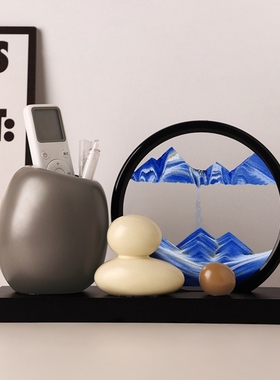 笔筒轻奢高级感沙画摆件创意办公室桌面情绪稳定器送老师2026新款