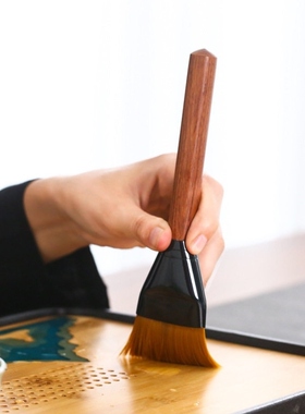 实木佛尘扫佛像清理工具软毛刷佛巾家用茶刷佛堂佛龛清洁除尘用品