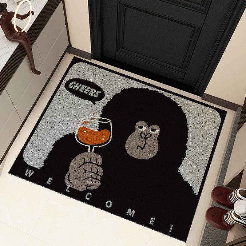 创意酷潮猩猩入户地垫脚垫可裁剪丝圈进门防滑家用玄关门厅口地毯,淘宝优惠券,粉丝福利购,淘宝优惠卷