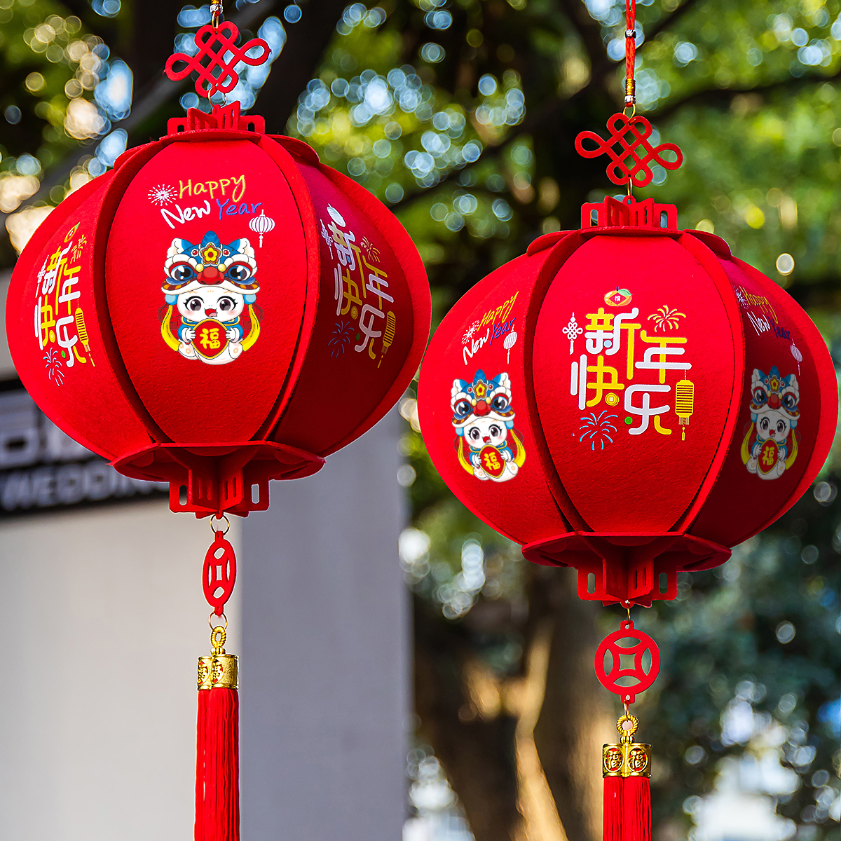 2025新年元旦红灯笼挂饰春节过年室内装饰布置小挂件商场学校宫灯
