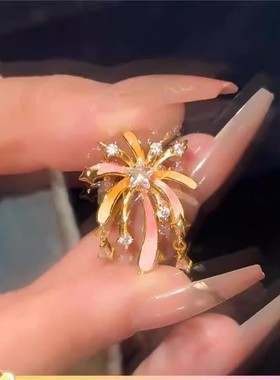 浪漫烟花项链花火珐琅项链小众高级设计吊坠配饰锁骨链情人节礼物