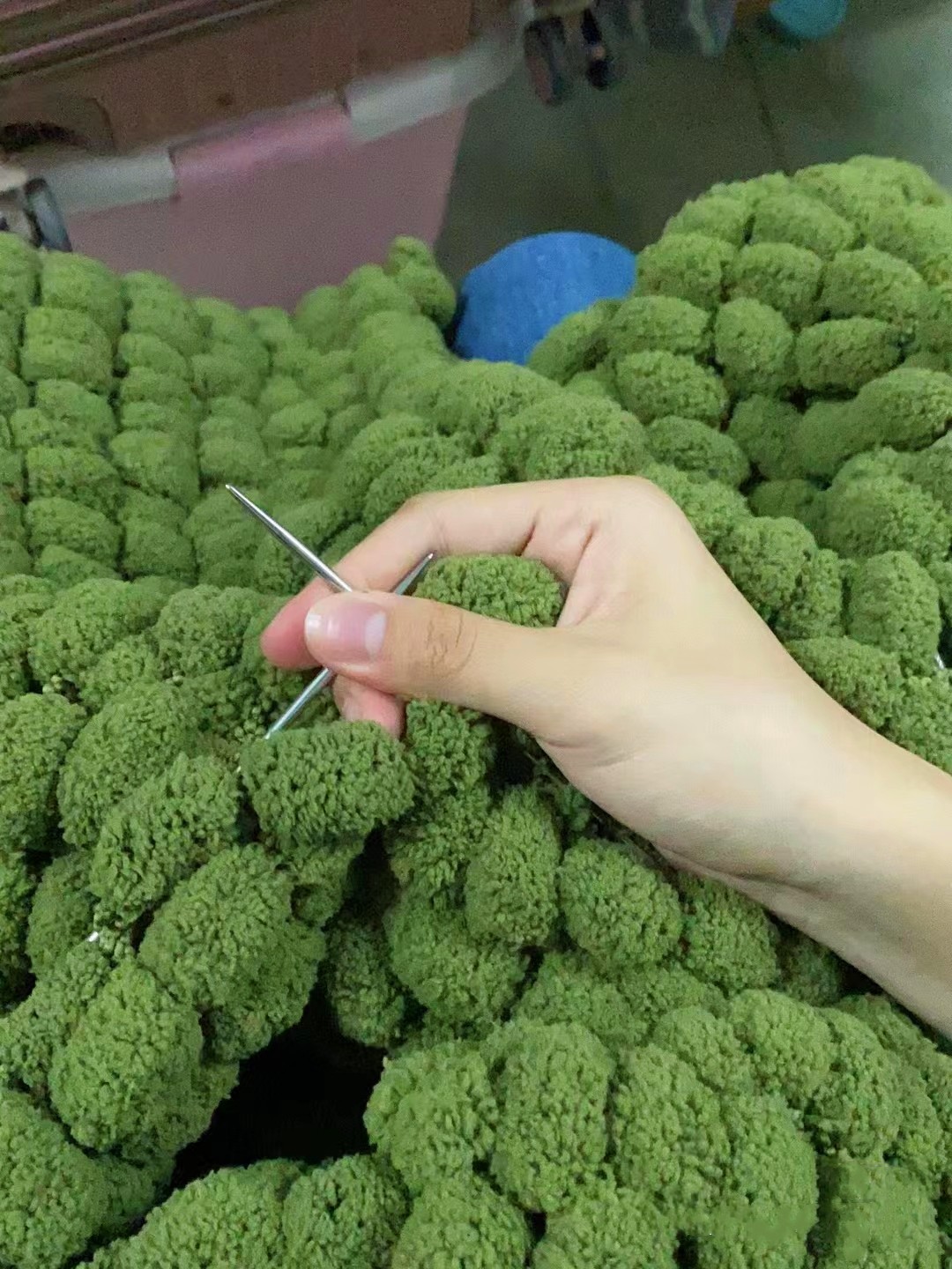 大球球线球球编织盖毯子坐垫手工diy毛线针织床垫子毛毯珍珠线团 - 图0