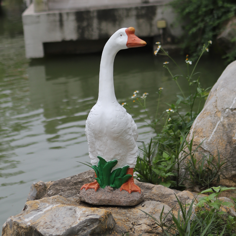 庭院大鹅摆件太阳能天鹅四季款天鹅摆件阳台别墅鱼池造景幼儿园 - 图2