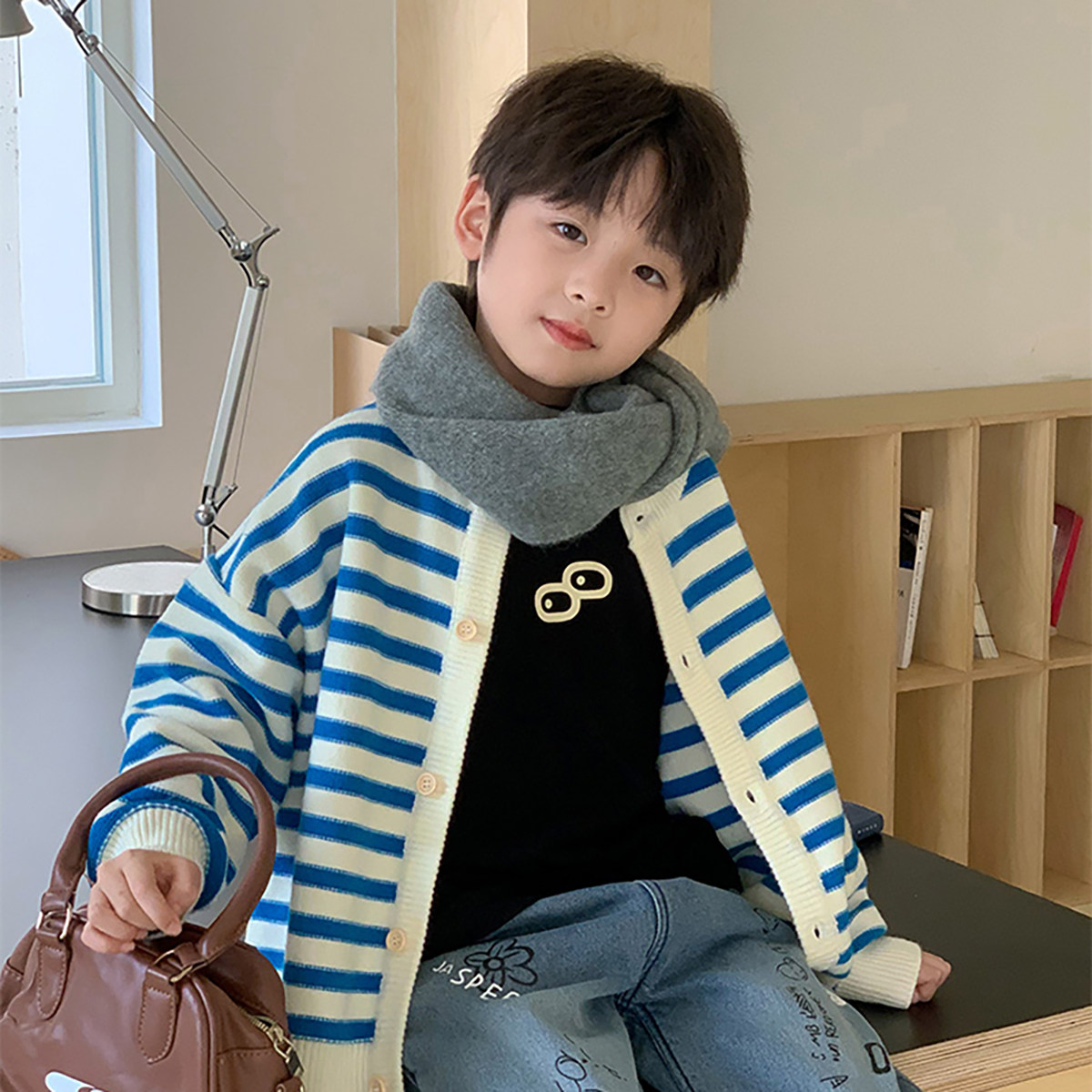 Shrimp paste hemp three-color cashmere warm base T-shirt