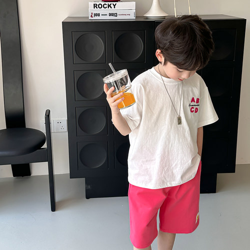 虾酱麻麻男童短裤夏季2025新款薄款宝宝休闲儿童装六分运动裤子潮 - 图1