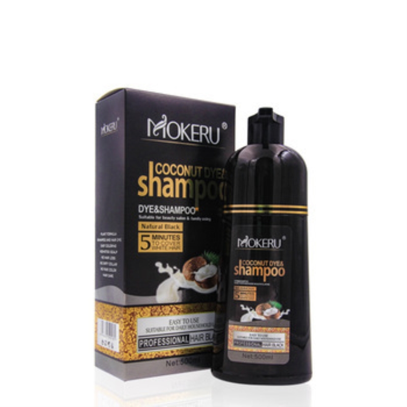 mokeru染髪Natural Coconut Oil Essence Black Hair Dye Shampoo - 图3