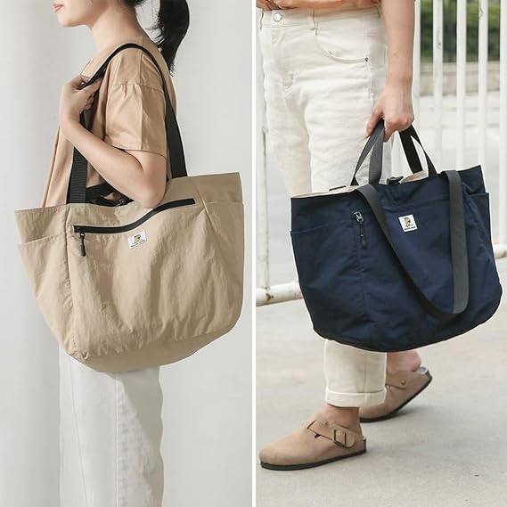 日单便携大容量托特包休闲时尚大号双面布包折叠旅行包袋百搭轻便,淘宝优惠券,粉丝福利购,淘宝优惠卷