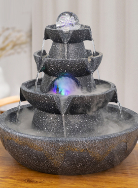 桌面装饰水景招财进宝