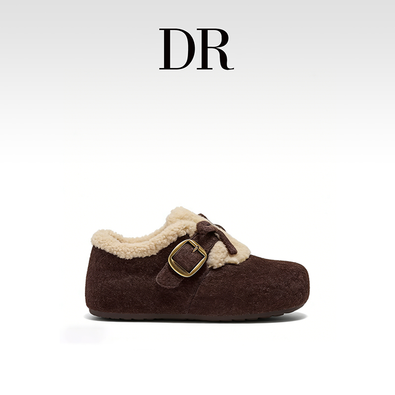 DR官方正品加绒女鞋勃肯鞋纯色雪地靴平底保暖毛绒魔术贴一脚蹬,淘宝优惠券,粉丝福利购,淘宝优惠卷
