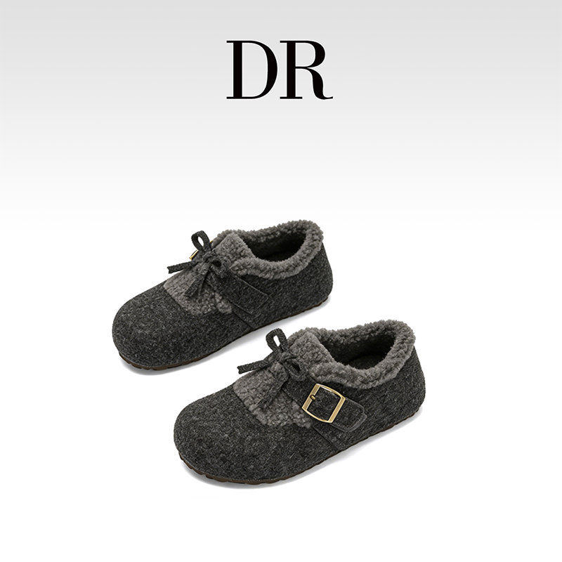 DR官方正品时尚复古2025年搭扣休闲低跟浅口平底青年保暖圆头,淘宝优惠券,粉丝福利购,淘宝优惠卷