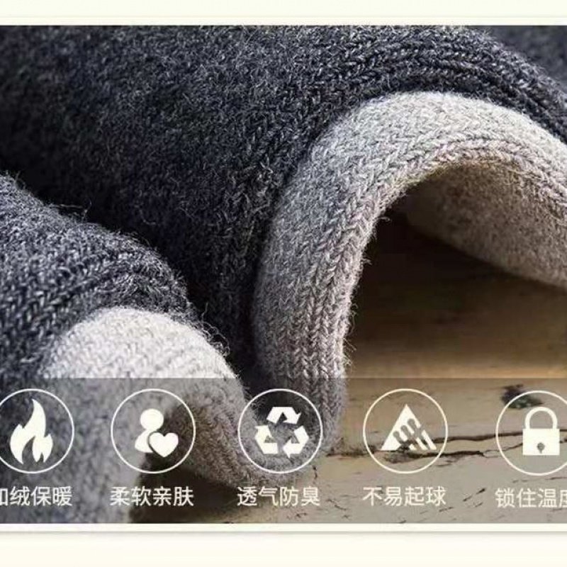 舒适休闲男士加绒加厚长筒毛圈袜子 希贝莎短袜/打底袜/丝袜/美腿袜