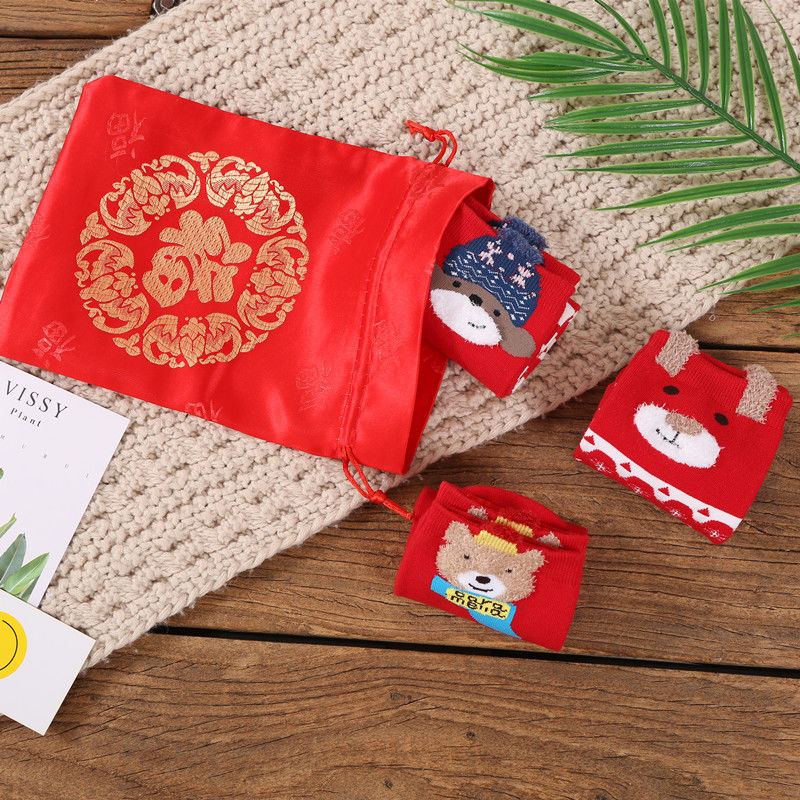 舒适休闲秋冬款红色卡通女棉袜子 希贝莎短袜/打底袜/丝袜/美腿袜