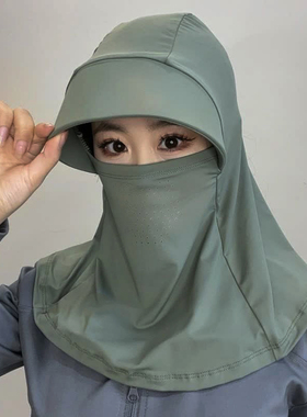 全脸遮阳帽子女夏季防晒帽防紫外线户外骑行护颈面罩太阳帽