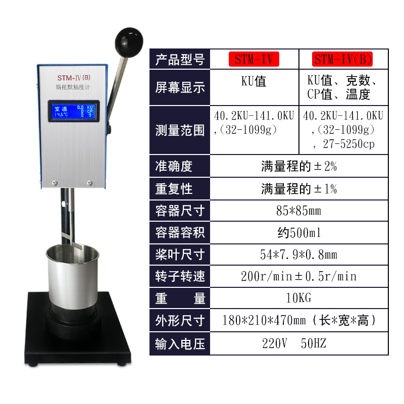 斯托粘默度计STM-IV STM-IVB油漆涂料乳胶漆粘度测试仪 KU粘度计-图0