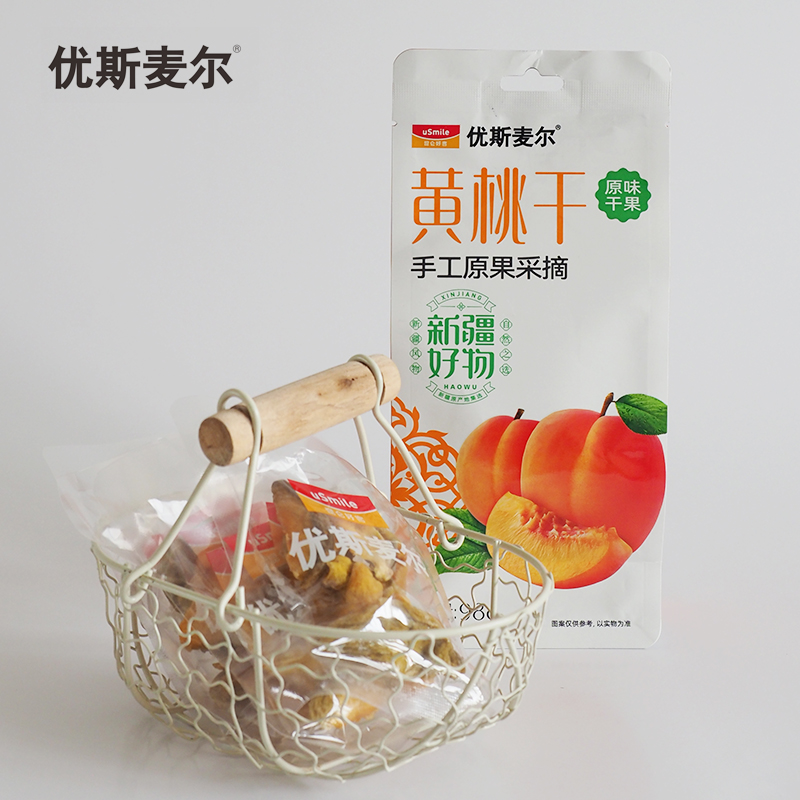 优斯麦尔 黄桃干98g*3 中国石油昆仑好客 新疆 - 图0