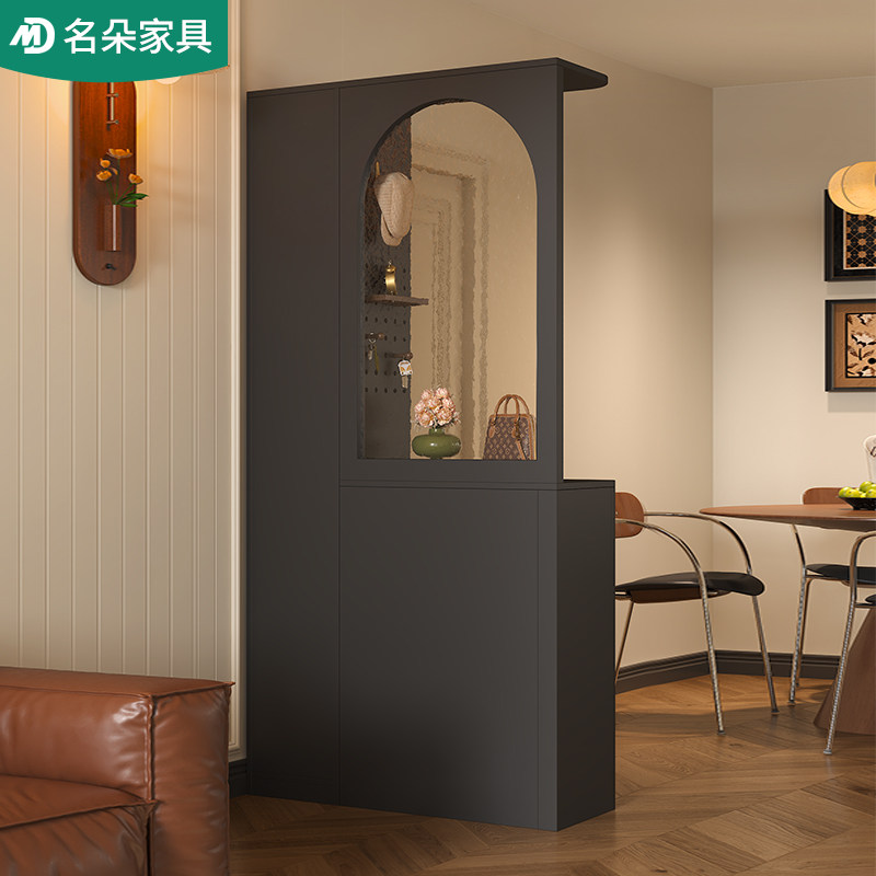 实木中古风入户门厅柜玄关柜客厅洞洞板屏风隔断一体柜可定制5W59,淘宝优惠券,粉丝福利购,淘宝优惠卷