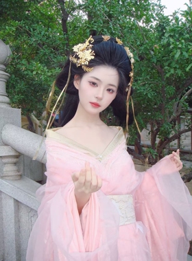 新款虞姬流苏发夹汉服古风配饰银色金色发饰百搭古国公主头饰套装