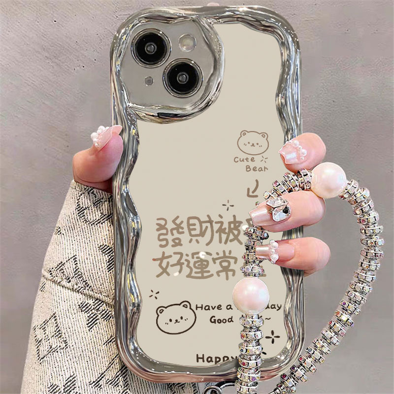 发财被爱适用于苹果14手机壳iphone15promax人间清醒apple 6日韩可爱少女ihpone7plus保护套11pro搞怪文字13