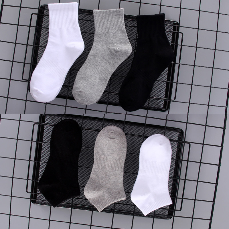 中筒夏天纯色男士透气纯棉白色短袜 雪依奴短袜/打底袜/丝袜/美腿袜