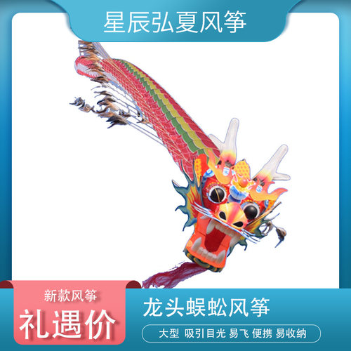 潍坊龙头蜈蚣风筝大型成人传统手工立体龙风筝单只试飞保费可定制 - 图0