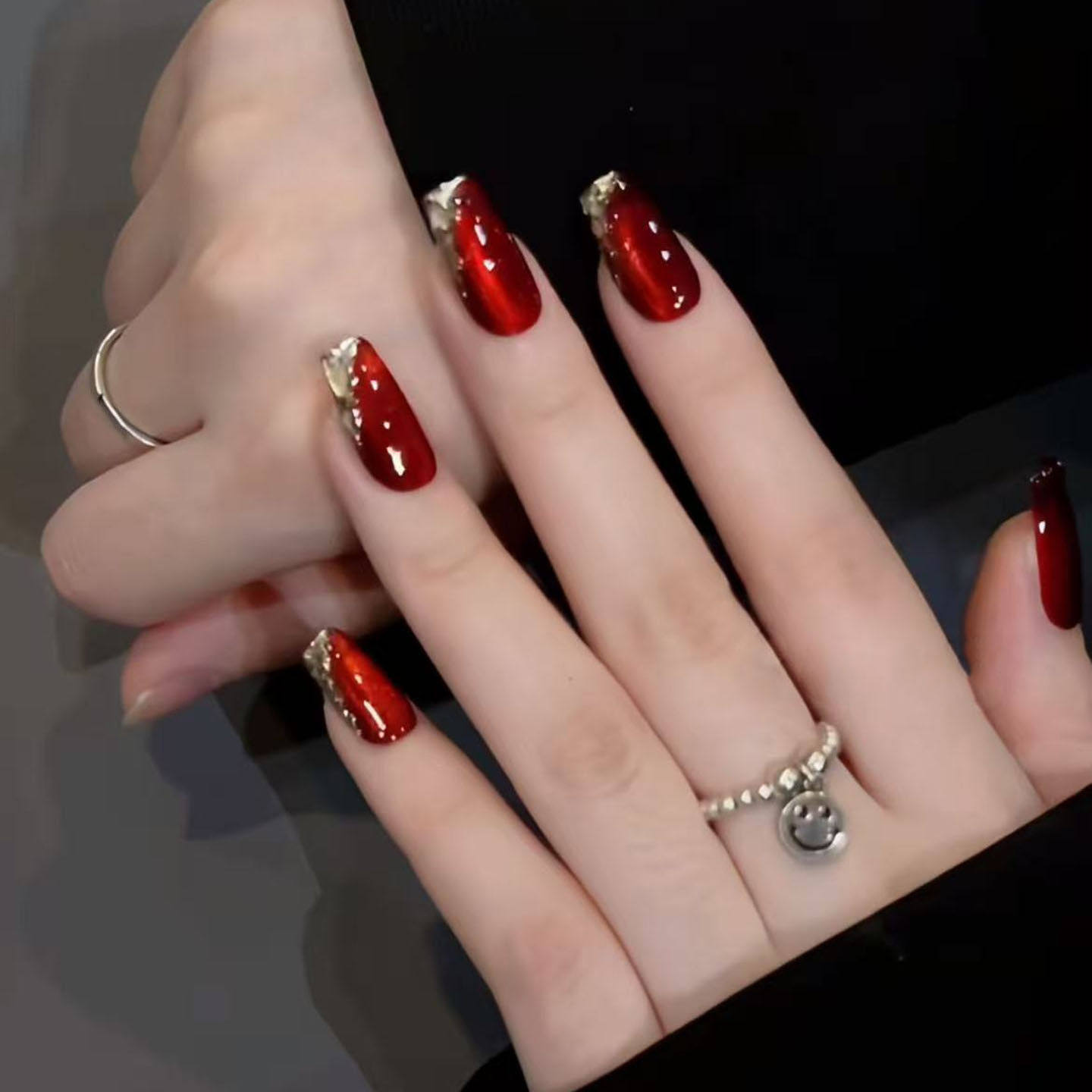 GC【开门红】新年新款安克拉红猫眼法式手工制作光疗显白可卸甲片,淘宝优惠券,粉丝福利购,淘宝优惠卷