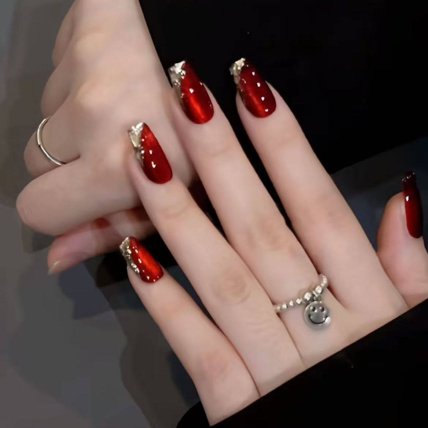 GC【开门红】新年新款安克拉红猫眼法式手工制作光疗显白可卸甲片,淘宝优惠券,粉丝福利购,淘宝优惠卷