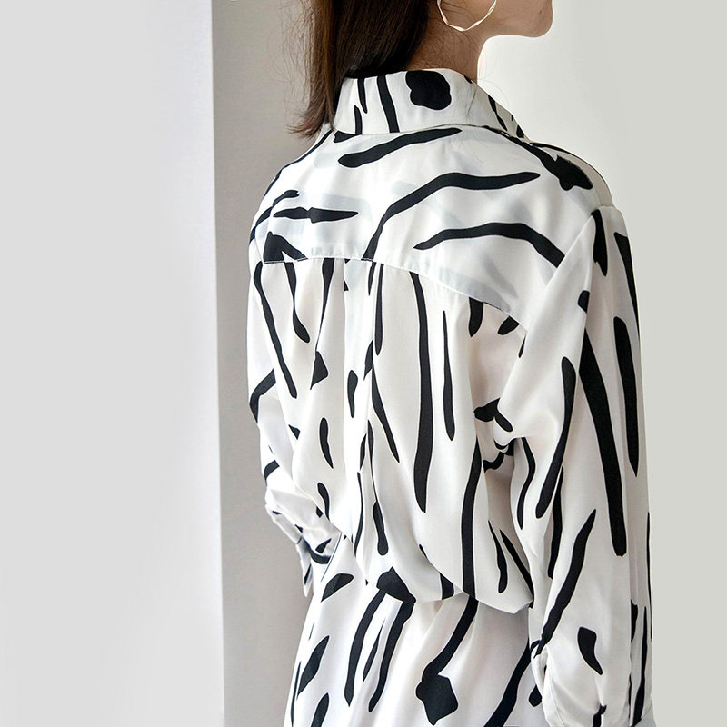 衬衫女2020夏新款条纹宽松连衣裙子 裙踪魅影连衣裙