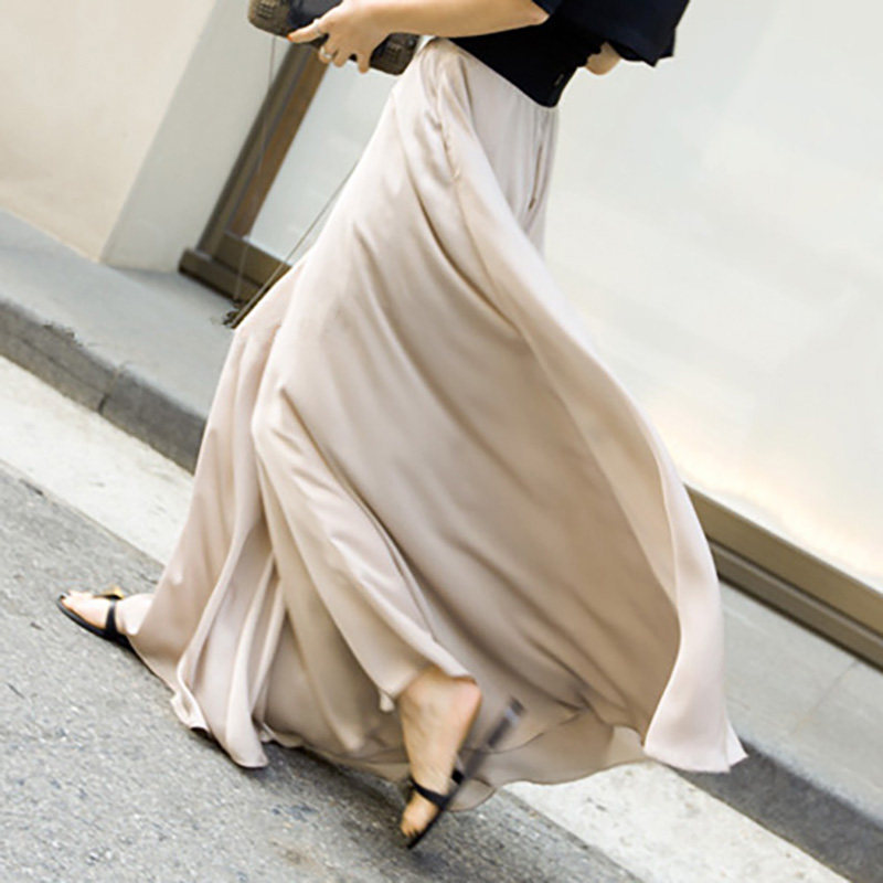 缎面阔腿裤宽松高腰2020夏季长裤子 裙踪魅影休闲裤