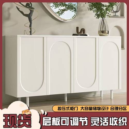 鞋柜法式门口家用靠墙入户新款清仓奶油一体鞋架网红收纳储物柜 - 图2