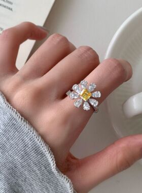 日系设计师topwhits银水滴花瓣戒指女款日系复古小众设计高级感