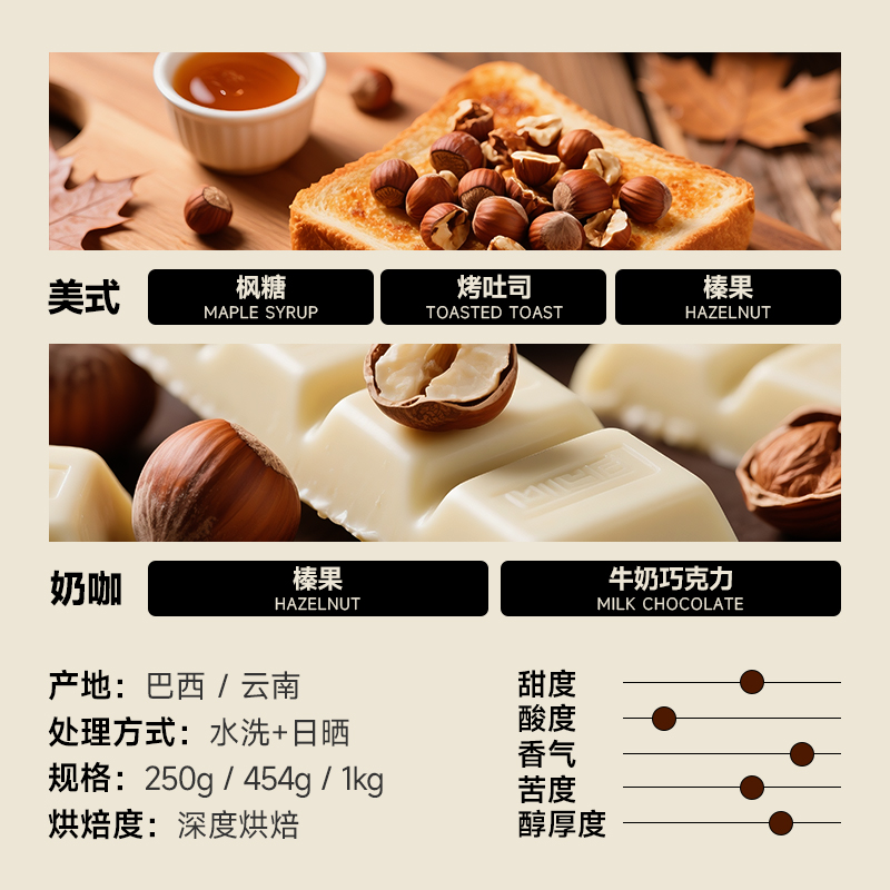 喵小雅琥珀时光意式咖啡豆云南阿拉比卡黑咖啡深度烘焙可现磨粉 - 图0