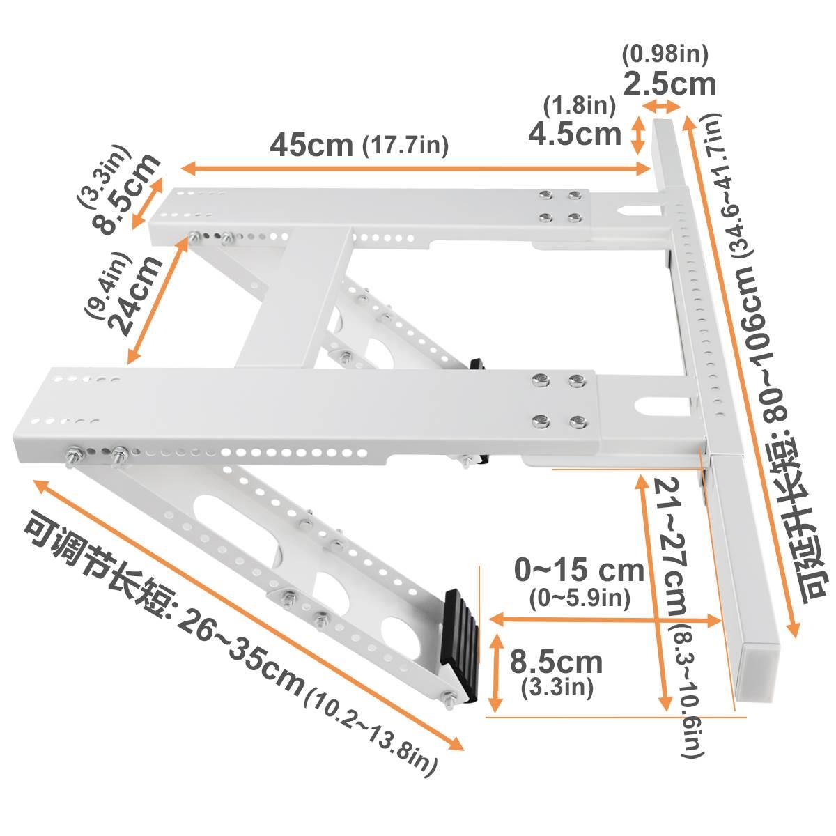 热销通用免钻孔窗式空调支架外机支架空调支架窗机挂架-图3