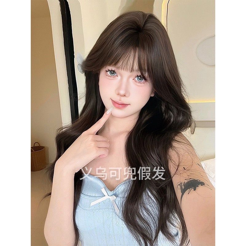 可兜日常假发女长发全头套式仿真自然中长款波浪卷蛋卷长卷发假发 - 图1