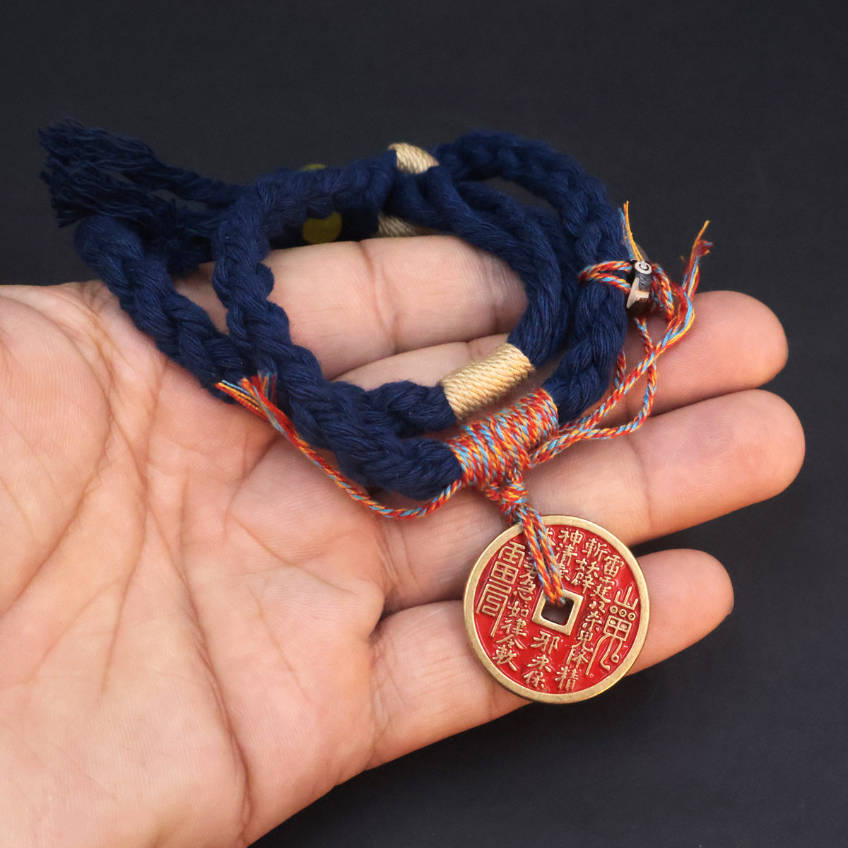新中式山鬼花钱朱砂手绳小众手链民族风藏式编织手串情侣手饰手链,淘宝优惠券,粉丝福利购,淘宝优惠卷