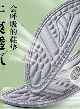 2双装艾草防臭夏季薄款抗菌鞋垫