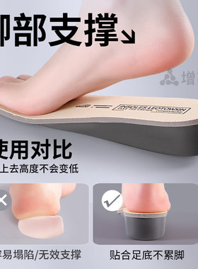 隐形全掌增高加厚硬底不塌陷鞋垫