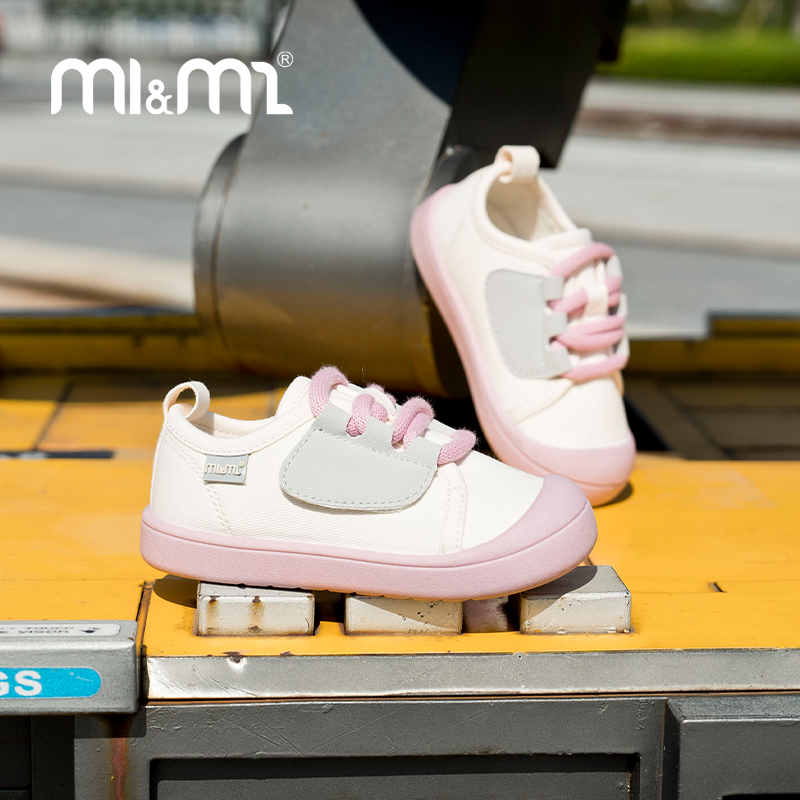 m1m2西班牙童鞋儿童帆布鞋舒适透气幼儿室内鞋魔术贴男女童小白鞋 - 图3