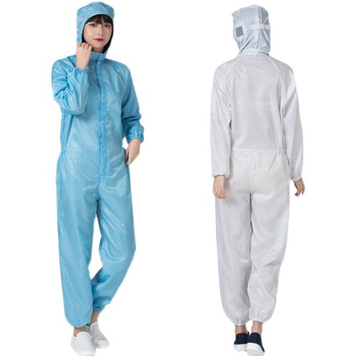 无尘服连体防静电连帽连体服防尘工作服加口袋喷漆洁净服分体男女 - 图3